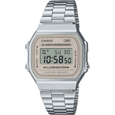 Casio A168WA-8AYES Ανδρικό Ψηφιακό Ρολόι Ανοξείδωτο Ατσάλι 36 mm